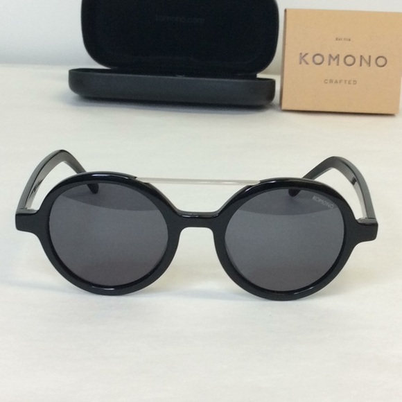 KOMONO sunglasses glossy black round NEW vivien
